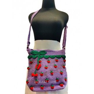 Cotton Handwoven Fashion Bag Strawberry Decoration